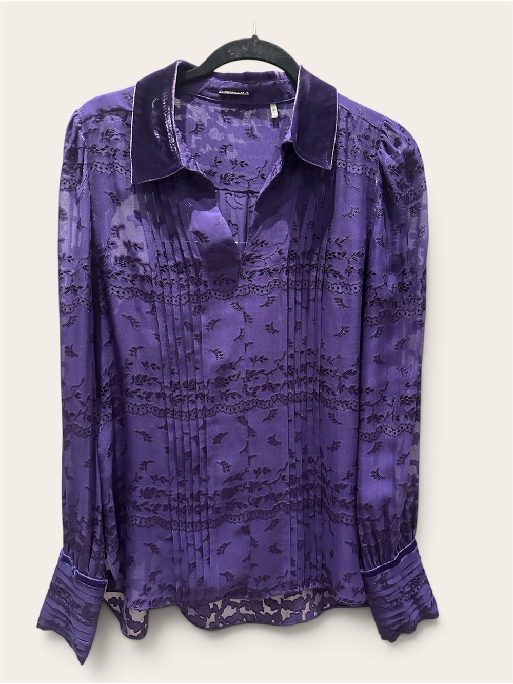 Elie Tahari Purple Satin Blouse